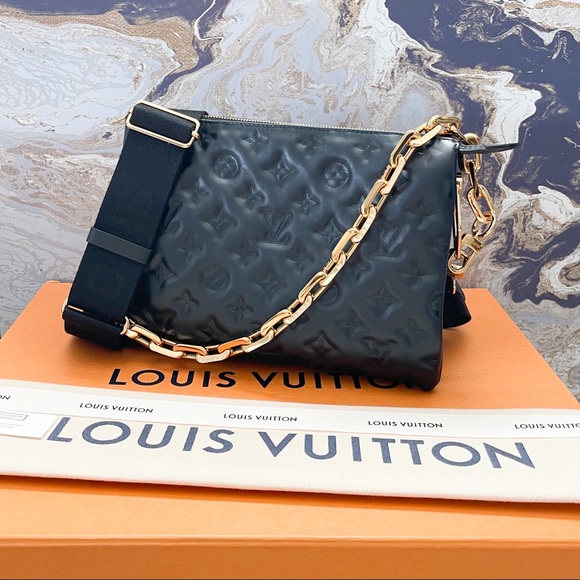 Louis Vuitton Coussin PM Embossed Monogram Black Lambskin Leather Bag - Picture 1 of 15